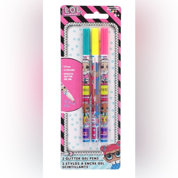 9 glitter gel pens- 3 LOL Surprise, 3 Disney Mickey Mouse, 3 Disney Princess new - Picture 5 of 5